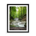 Plakat w ramie 50x70 - Plączący się strumień - rzeka, strumień - rama czarna