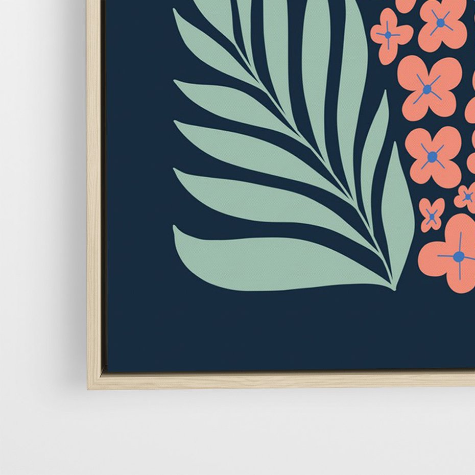 Obraz w ramie 50x70 - Granatowa Noc - granatowe tło, abstrajcyjna ćma - rama drewno