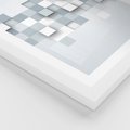 Plakat w ramie 50x70 - Trójwymiarowe formy geometryczne - geometria, 3D - rama biała