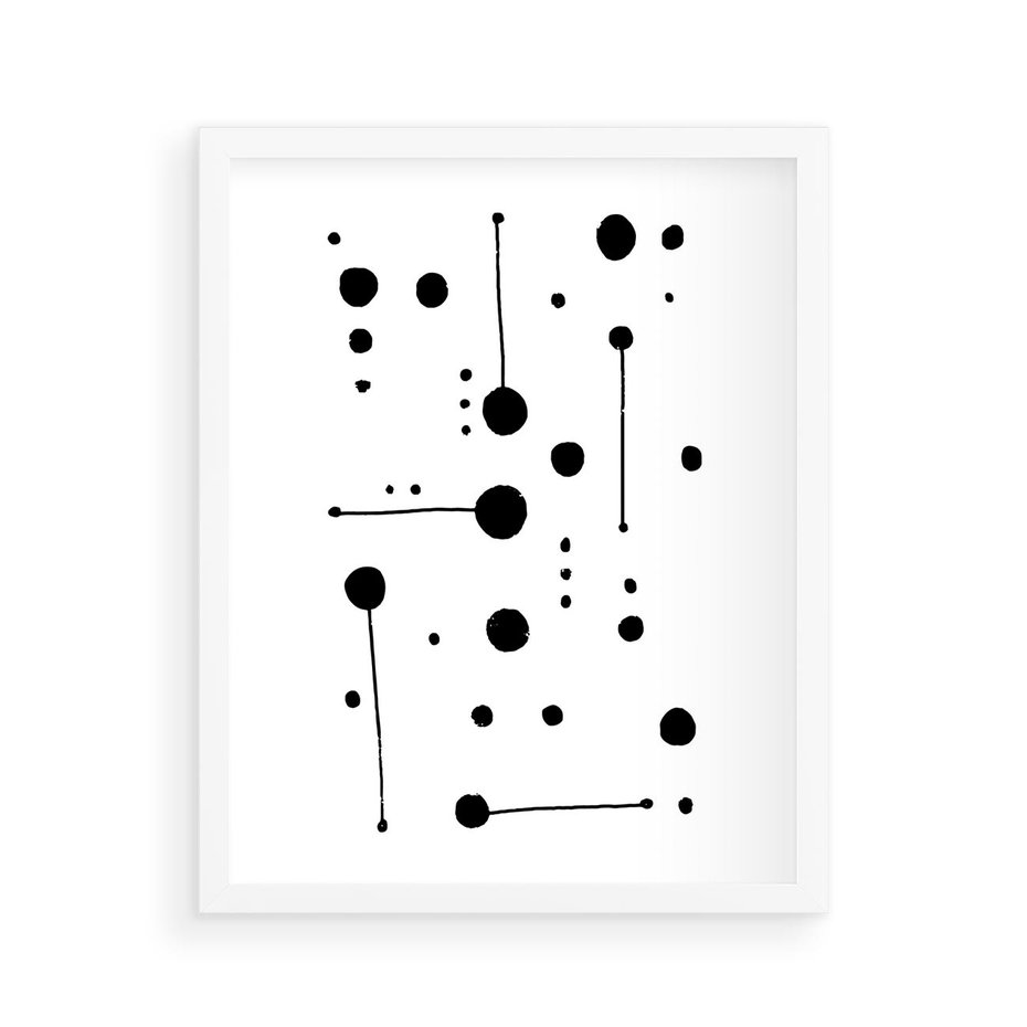 Plakat w ramie 40x50 - Złudne Odbicia - abstrakcja, minimalizm - rama biała