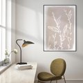 Obraz w ramie 70x100 - Roślinne Przeniknięcia - nowoczesny subtelny plakat, beżowy - rama czarna