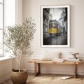 Plakat w ramie 40x50 - Urok tramwajów Lizbony - tramwaj, Lizbona - rama drewno