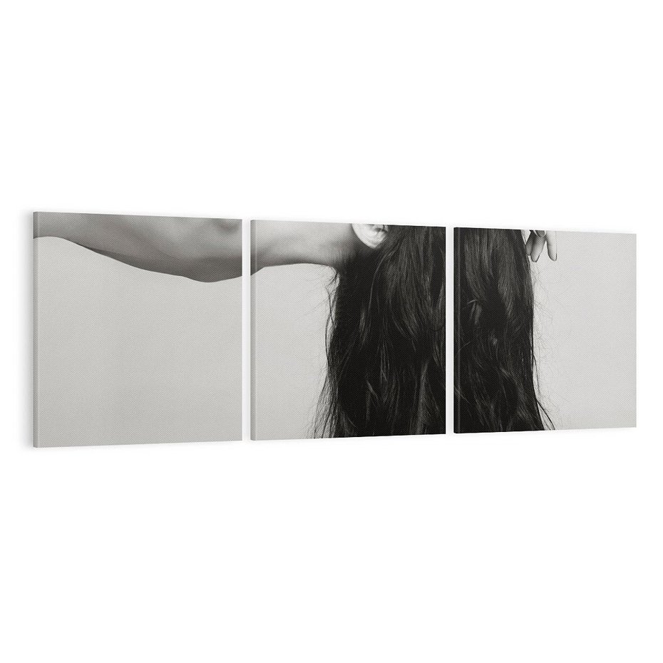 Obraz na płótnie 90x30 - Piękno włosów kobiety w ruchu - włosy, piękno