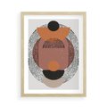 Plakat w ramie 50x70 - Abstrakcja w Odcieniach Brązu i Beżu - geometria, abstrakcyjna grafika - rama drewno