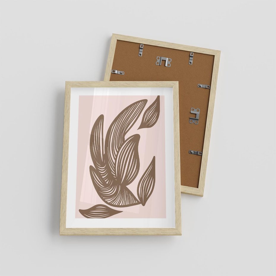 Plakat w ramie 30x40 - Nowoczesne Harmonie - skandynawski styl, plakat - rama drewno