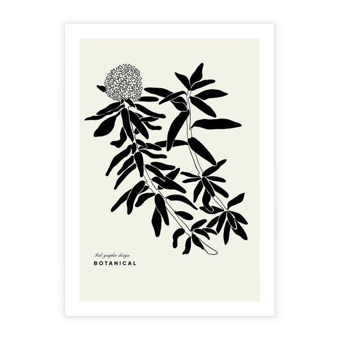 Plakat bez ramy 21x30 - Szept kwiatowej wyobraźni - czarno biała grafika, roślinność