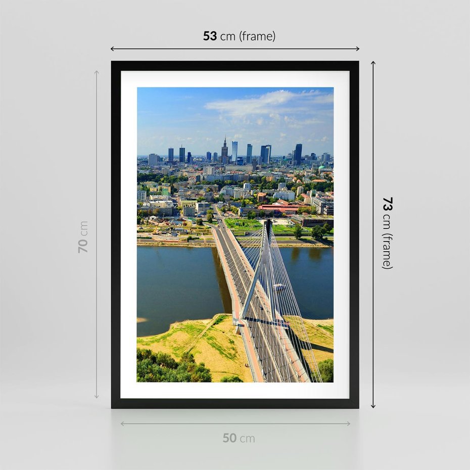 Plakat w ramie 50x70 - Most w metropolii - most, miato - rama czarna