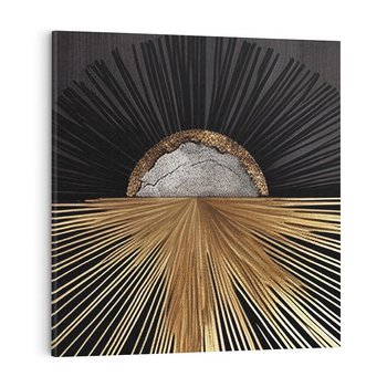 Obraz na płótnie 40x40 - Metaliczne Boho Abstrakcje - boho, słońce