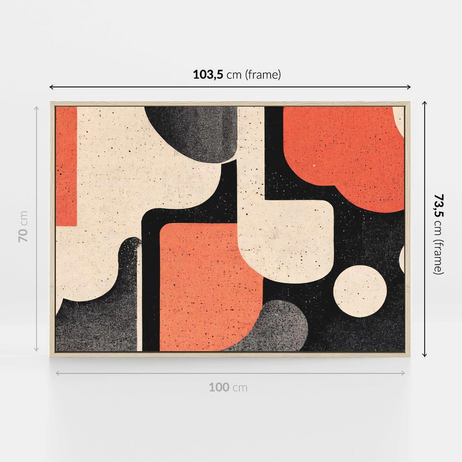 Obraz w ramie 100x70 - Loftowa Harmonia - abstrakcja, styl loftowy - rama drewno