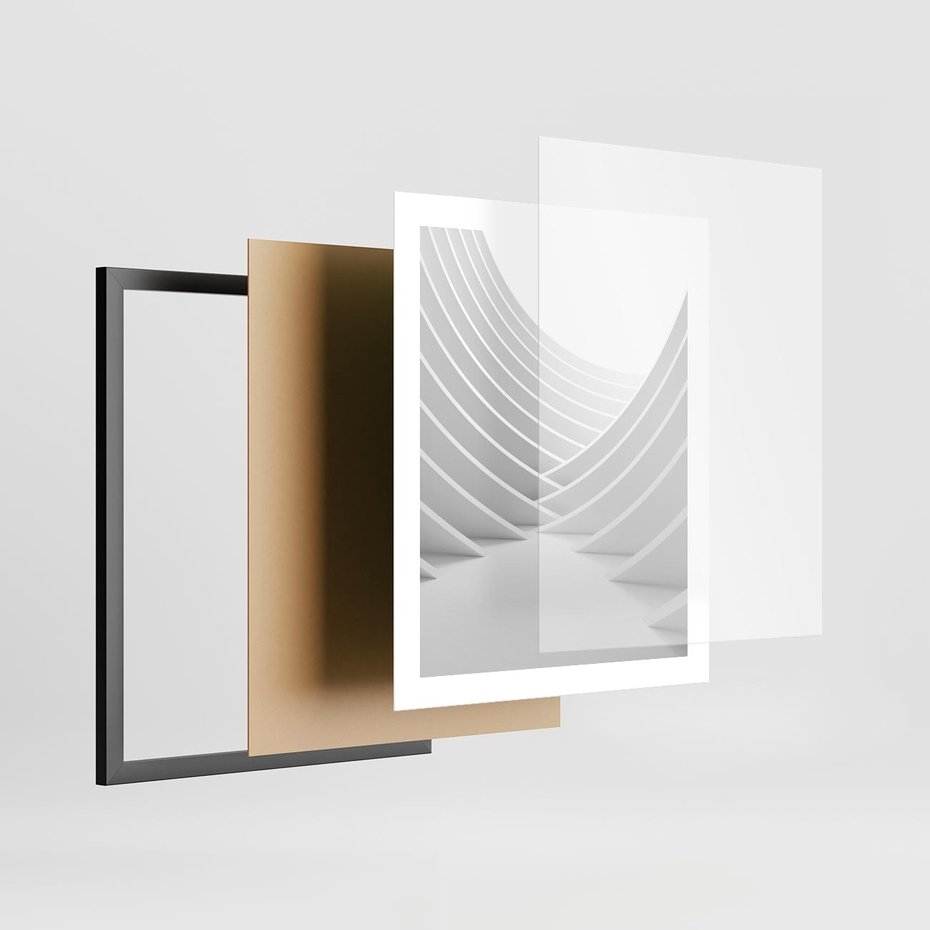 Plakat w ramie 40x50 - Nowoczesna Ekspresja - abstrakcja, 3D - rama czarna