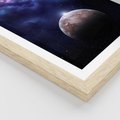 Plakat w ramie 30x40 - Kosmos - Ziemia i Księżyc - kosmos, ziemia - rama drewno