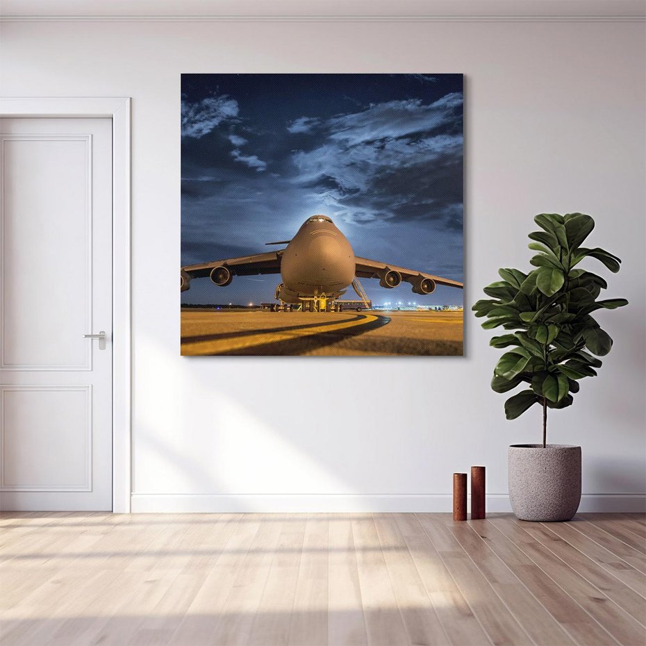 Obraz na płótnie 50x50 - Samolot: Podniebna Wolność - samolot, transport