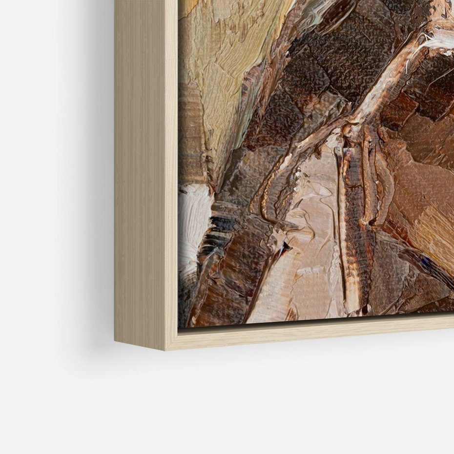 Obraz w ramie 120x80 - Wibracje - portret, kobieta - rama drewno