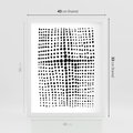 Plakat w ramie 40x50 - Refleksje Monochromatycznych Widoków - abstrakcyjna kompozycja z czarnych kropek, minimalistyczny czarno bialy plakat - rama biała