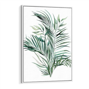 Obraz w ramie 70x100 - Blask Natury - złote, liście - rama biała