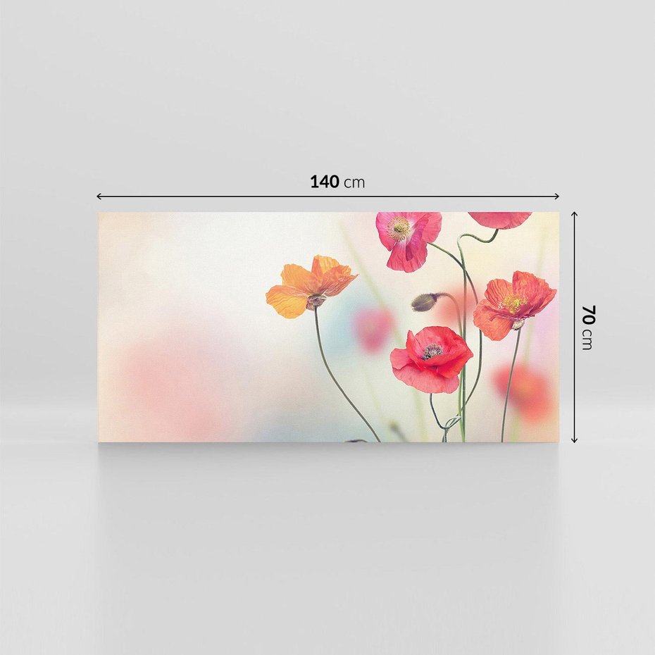 Obraz na płótnie 140x70 - Urok natury - kwiaty, akwarela