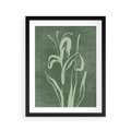 Plakat w ramie 40x50 - Zielony Oddech - zielona abstrakcja, zgaszona zieleń - rama czarna