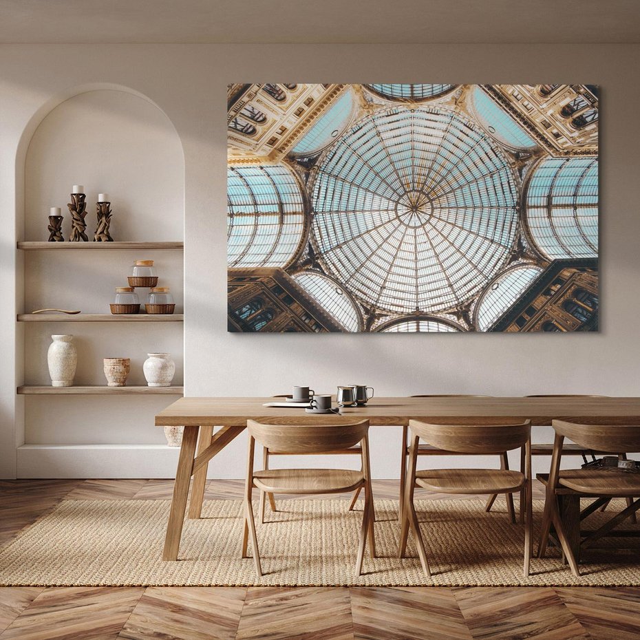 Obraz na płótnie 120x80 - Magia Sklepienia - sklepienie, szklany dach