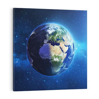 Obraz na płótnie 40x40 - Kosmiczna podróż: Ziemia jako planeta - kosmos, ziemia