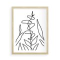 Plakat w ramie 50x70 - Liście Mocy - mroczna sztuka, minimalizm - rama drewno