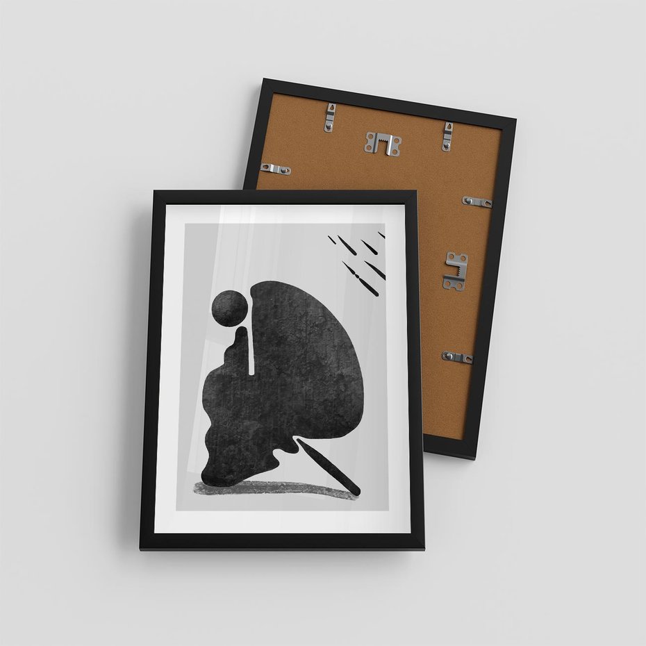 Plakat w ramie 30x40 - Abstrakcyjna Japońska Sztuka - abstrakcja, sztuka japońska - rama czarna