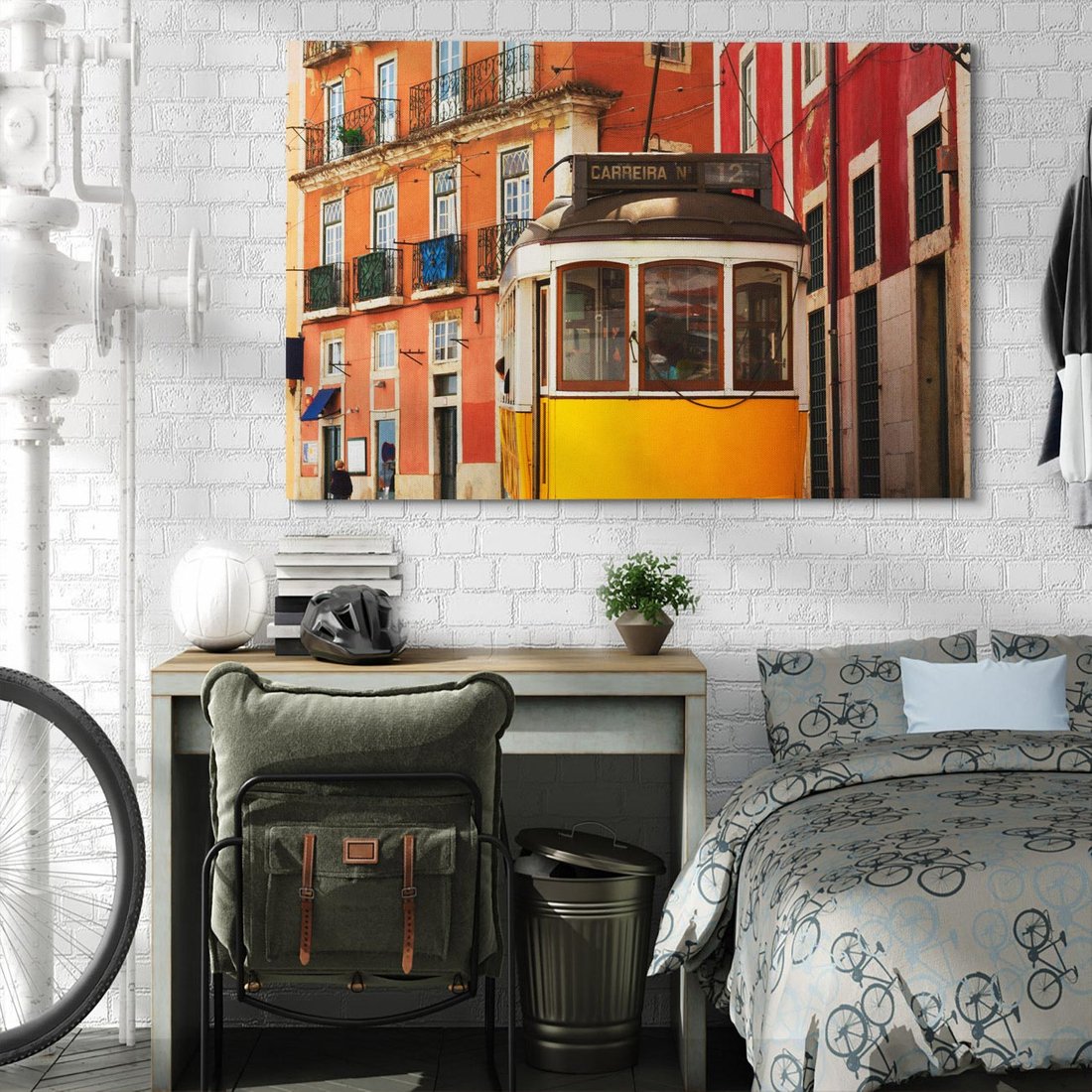Obraz na płótnie 120x80 - Urok tramwaju w Lizbonie - Lizbona, tramwaj