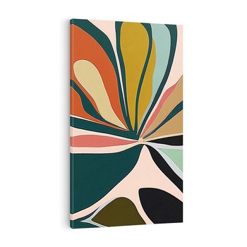 Obraz na płótnie 50x70 - Kolory Ziemi - olejny obraz, abstrakcja w kształcie kwiatu