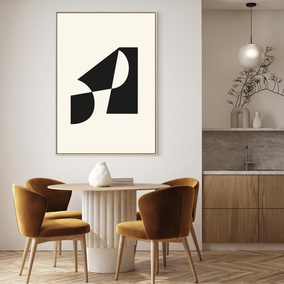 Obraz w ramie 50x70 - Rozświetlony Cień - abstrakcyjna sztuka, geometria - rama drewno