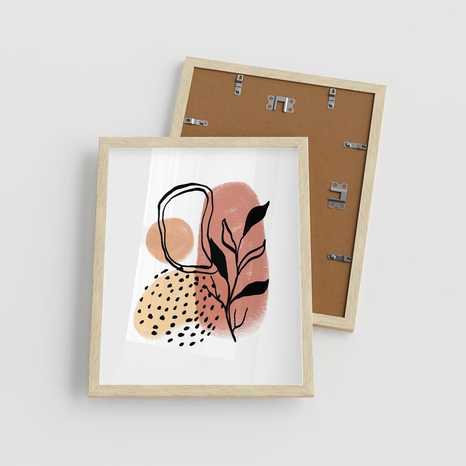 Plakat w ramie 40x50 - Migotliwe Harmonie - abstrakcja, sztuka nowoczesna - rama drewno