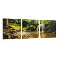 Obraz na płótnie 120x40 - Magia wodospadu w lesie - wodospad, las