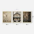 Zestaw obrazy w ramie 50x70 galeria - Górska, chatka, drewno, przytulnie - rama drewno