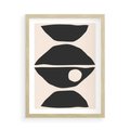 Plakat w ramie 50x70 - Nowoczesna Sztuka na Beżowym Tle - nowoczesna sztuka, abstrakcja - rama drewno