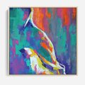 Obraz w ramie 50x50 - Olejne Wibrujące Emocje - abstrakcyjny obraz, różne kolorowe maźnięcia pędzla - rama drewno