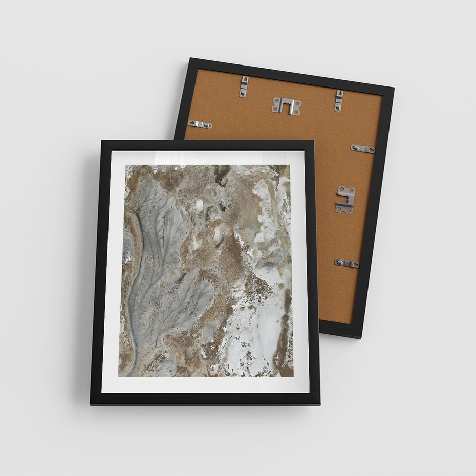 Plakat w ramie 40x50 - Spokój w Beżu - zdjęcie, naturalna tekstura - rama czarna