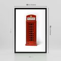 Plakat w ramie 50x70 - Ikona Londynu - Londyn, budka - rama czarna