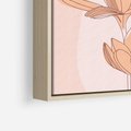 Obraz w ramie 50x50 - Przenikające Kształty - minimalistyczny plakat, pudrowe kwiaty - rama drewno