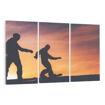 Obraz na płótnie 120x80 - Śnieżne Szaleństwo na Desce Snowboardowej - snowboard, zima