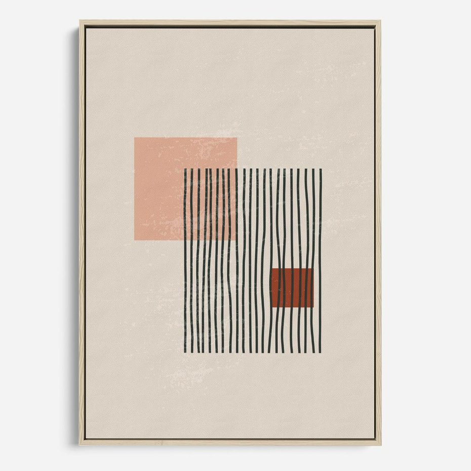 Obraz w ramie 70x100 - Przenikające Formy - nowoczesna sztuka, minimalizm - rama drewno