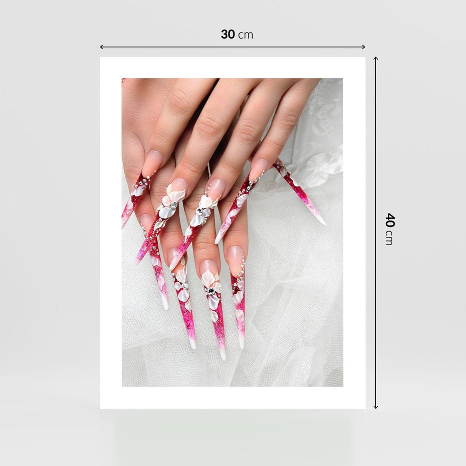Plakat bez ramy 30x40 - Paznokcie jak dzieło sztuki - paznokcie, manicure