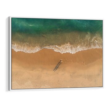 Obraz w ramie 100x70 - Oaza Relaksu - plaża, morze - rama biała