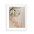 Plakat w ramie 40x50 - Aloes w Stylu Boho - kompozycja, wiklina - rama biała