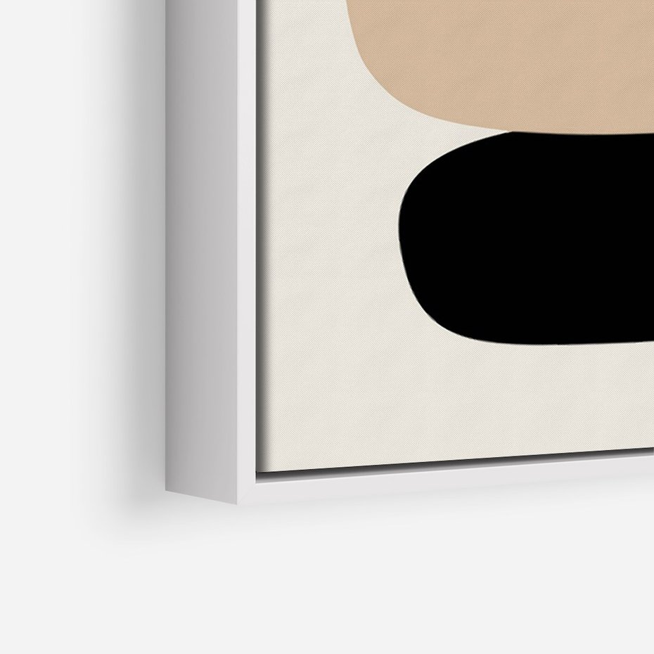 Obraz w ramie 50x70 - Zgeometryzowane Kształty - modernistyczny plakat, obłe kształty - rama biała