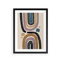 Plakat w ramie 30x40 - Taniec Przenikających Kształtów - abstrakcyjne tęcze, kompozycja - rama czarna