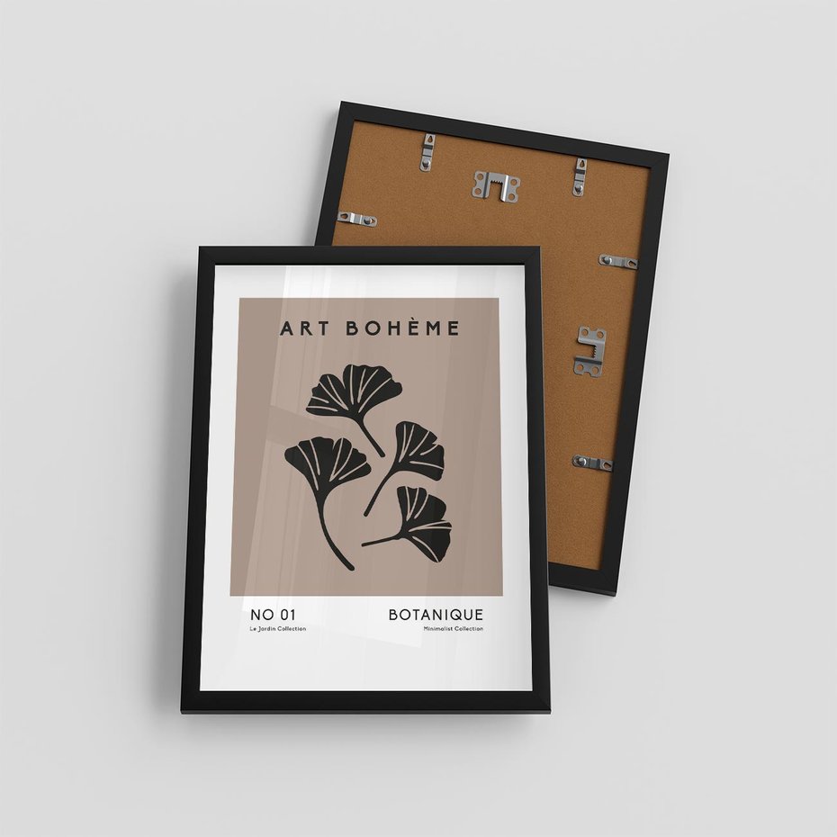 Plakat w ramie 30x40 - Botaniczne wymysły - sztuka boho, plakat - rama czarna