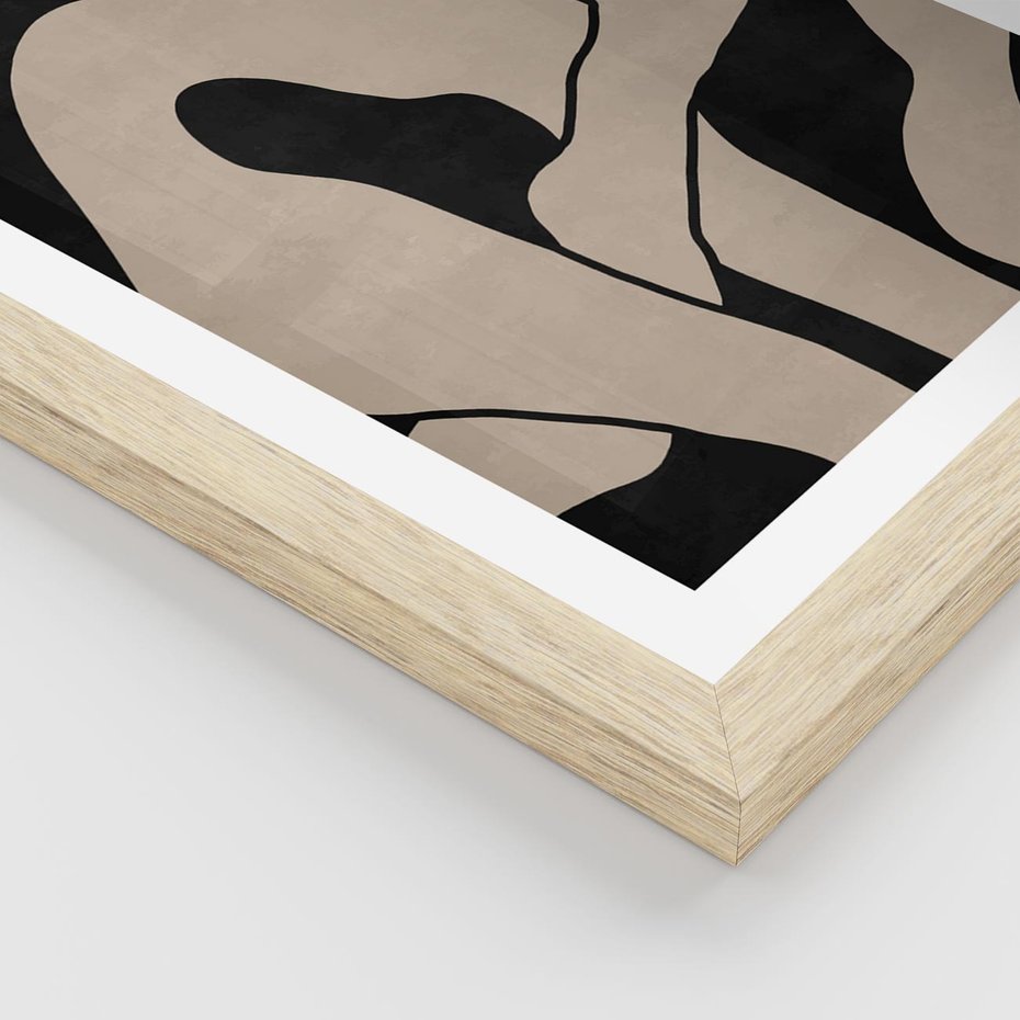 Plakat w ramie 50x70 - Nocne Pochłonięcia - abstrakcyjne linie, mroczny plakat - rama drewno