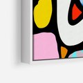 Obraz w ramie 50x50 - Komiksowe Formy - abstrakcyjne formy, komiksowy styl - rama biała