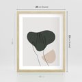 Plakat w ramie 40x50 - Bezczasowe Echo - szkic jedną linią, one line - rama drewno