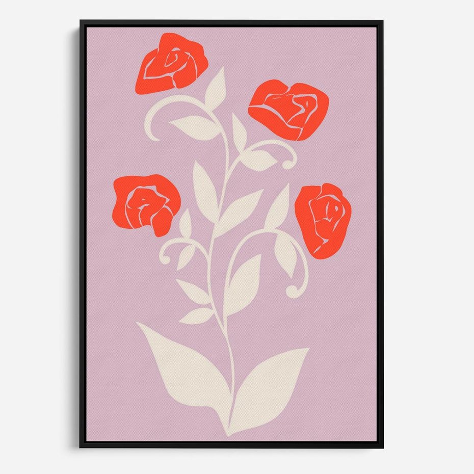 Obraz w ramie 70x100 - Migotliwe Widzenie Kwiatów - nowoczesny plakat, roślinne motywy - rama czarna