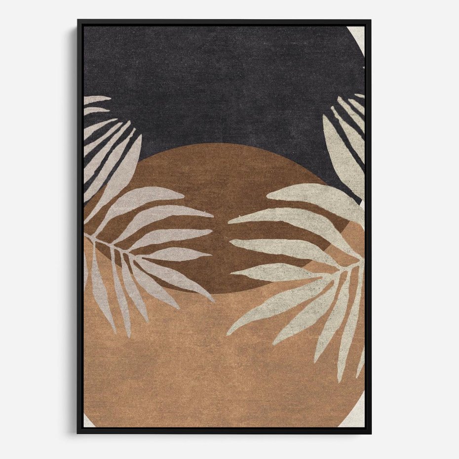 Obraz w ramie 50x70 - Kompozycje ukrytych myśli - symetria, dwa koła po środku - rama czarna