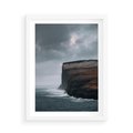 Plakat w ramie 50x70 - Przyroda w Majestacie - fiordy, klify - rama biała